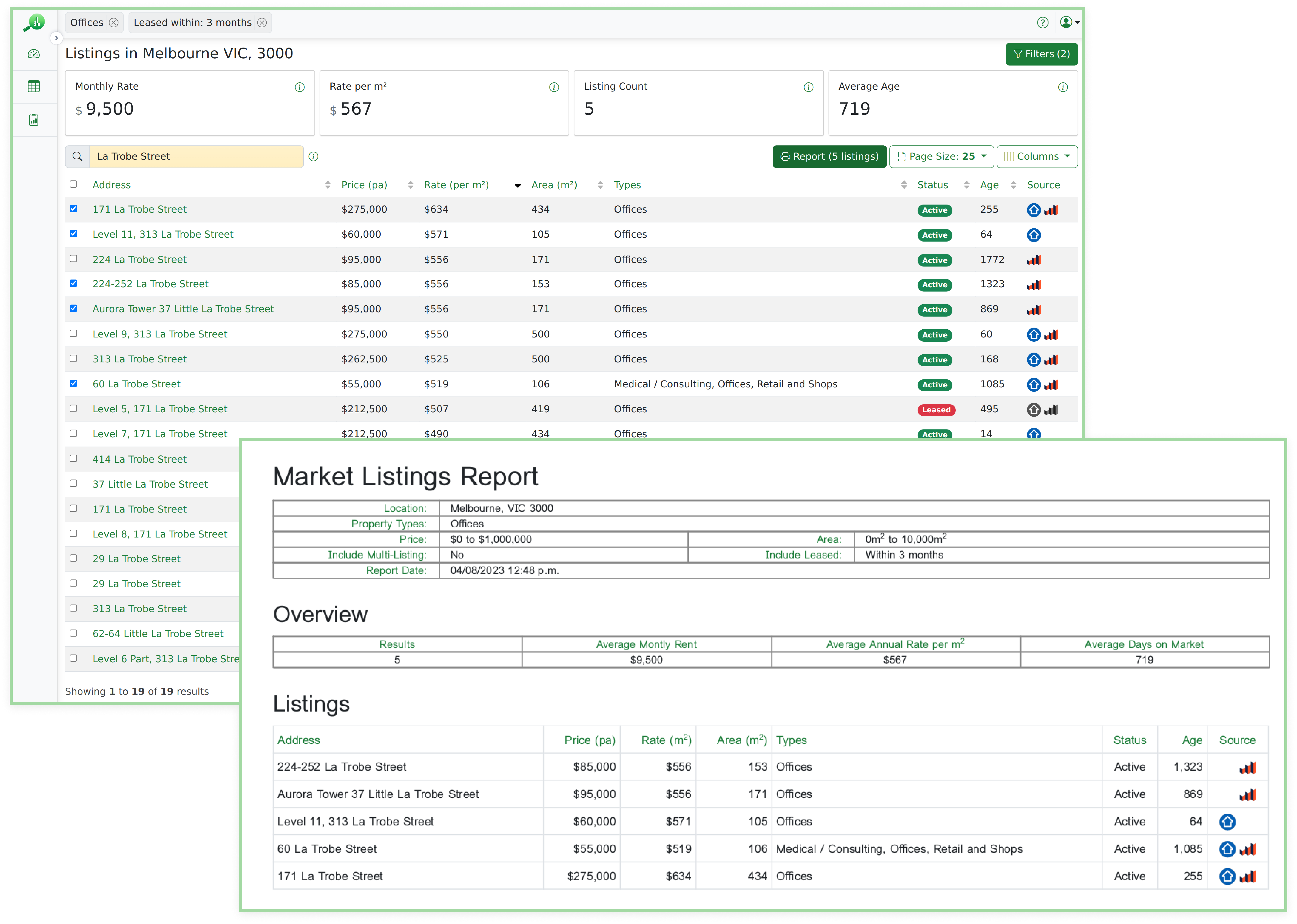 MarketBuddy listing reports